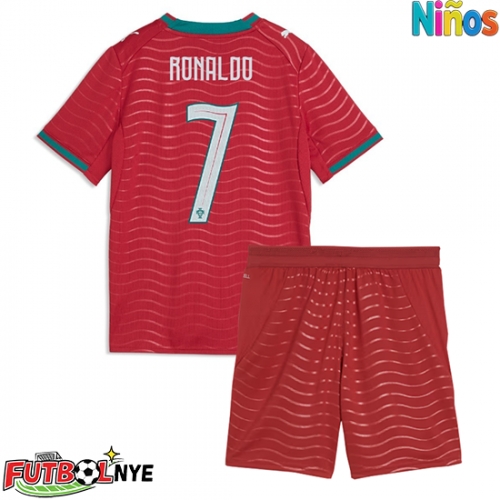 Camiseta Portugal Cristiano Ronaldo #7 Primera Equipación para niños Mundial 2026 manga corta (+ pantalones cortos)